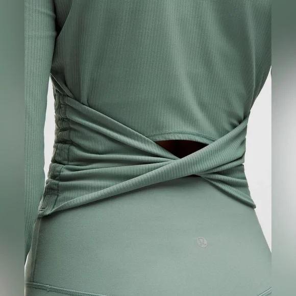 NWT Lululemon All it Takes Back-Twist Rib Long Sleeve Crater Blue Size 4 - Picture 1 of 10